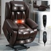 CLIHOME Dual Motor Infinite Position Electric Genuine Leather Power Lift Recliner Chair with 8-Point Vibration Massage & Lumbar Heating - 3 of 4