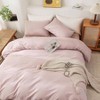 King Size Duvet Cover Set, 100 Washed Cotton, 3 Pieces with Zipper, No Comforter, Greyish Pink - 3 of 4