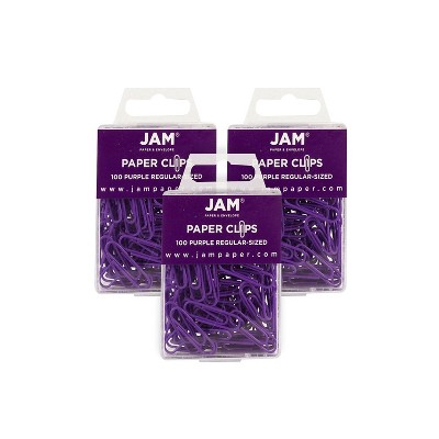 JAM Paper Colored Standard Paper Clips Small 1 Inch Purple Paperclips 2183753B