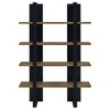 TOAOTBNBO 4-Tier Industrial Bookshelf, Open Bookcase with Large Storage Cabinet, Display Book Shelf for Living Room, Black - 3 of 4