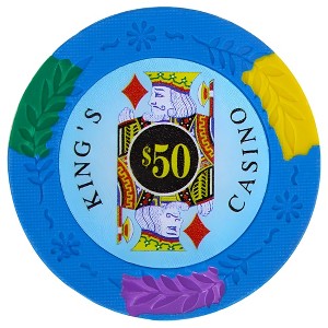 Slickblue 14-Gram Poker Chips 25-Pack, King's Casino Design, Four-Tone Color, Floral Edge Mold, $0.25-$10K - 1 of 3