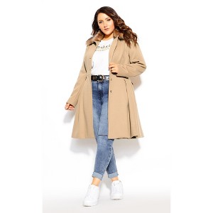 CITY CHIC | Women's Plus Size Blushing Belle Coat - taupe - 20W - 1 of 3
