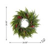24"D Christmas PE Dripping Wreath With Pinecones And Red Berries - 4 of 4