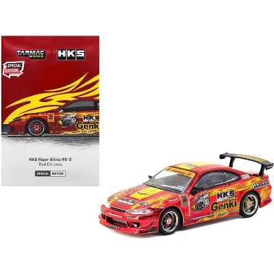 Nissan HKS Hiper Silvia RS-2 RHD "Tokyo Auto Salon 2025 Special Edition" Red Chrome 1/64 Diecast Model Car by Tarmac Works