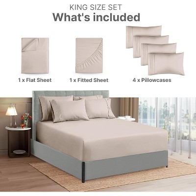 Queen Wheat Microfiber Deep Pocket Sheet Set
