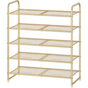 Simple Trending 5-Tier Stackable Shoe Rack Golden Yellow - 1 of 4