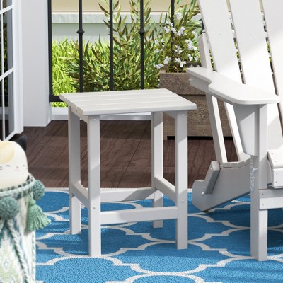 White HDPE Square Outdoor Adirondack Side Table