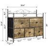 VECELO Wooden Top Dresser with 5 Drawers, Bedside/End Table for Living Room or Bedroom, Easy Pull Handle, Brown/Gray - 3 of 4