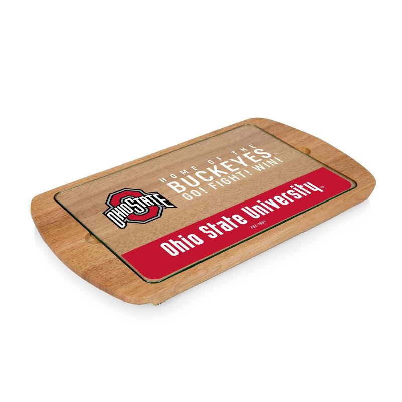 NCAA Ohio State Buckeyes Parawood Billboard Glass Top Serving Tray, 1 of 4