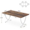 Resenkos Computer Desk, Office Desk, Study Desk,63" Executive Desk, Faux Marble Computer Desk Meeting Table,Walnut & White Brown - 2 of 4