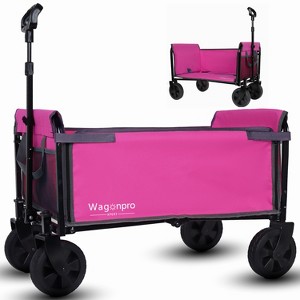 Racxily All-in-One 4-Wheel Trolley with Bench Seat and Dog Leash - Heavy Duty Foldable Trolley for Camping, Beach, Shopping - 1 of 4