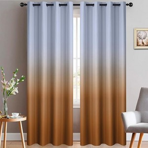 Yakamok Gradient Color Ombre Curtains ( Burnt Orange 52x96 Inch, Set of 2) - 1 of 1