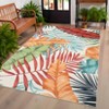 Area Rug Machine Washable Low Pile Non Slip Rugs Palm Tree Leaf Area Rug Foldable Stain Resistant Indoor Carpet for Living Room Bedroom Dining Room - 3 of 4