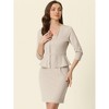 Allegra K Women's 3/4 Sleeve Belted Work Peplum Sheath Midi Dress - image 2 of 4