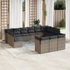vidaXL 13 Piece Patio Sofa Set with Cushions Gray Poly Rattan - Without Table - 2 of 4