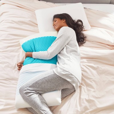 Queen Blue Bubble Gel Memory Foam Bed Pillow