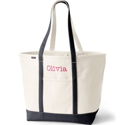 Lands' End Open Top Long Handle Canvas Tote Bag : Target