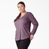 Dickies Women's Plus Henley Long Sleeve Shirt - 3 of 4