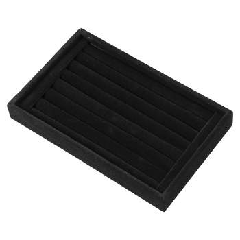 Unique Bargains Velvet 7 Slots Jewelry Trays Stackable Tray Box Showcase for Rings Earrings Studs 1 Pcs