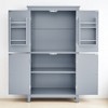 4-Door Storage Cabinet with Adjustable Shelves, MDF Frame, Anti-Tipping Design, and Easy Assembly for Bathroom, Office, or Living Room - 4 of 4