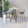 Zuo Modern Desi Barstool, Set Of 2, 39" High Azure Gray Faux Leather Seat With Walnut Finish Steel Frame - 2 of 4