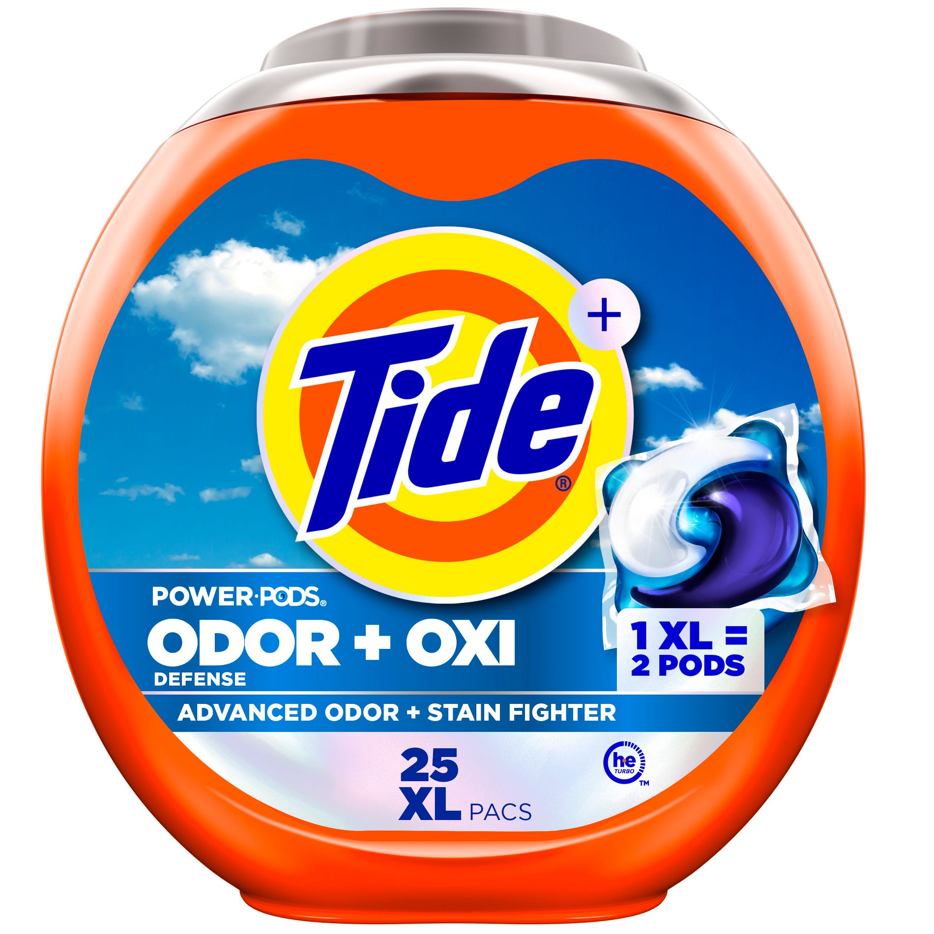 Tide Ultra Oxi Power Pods HE with Odor Eliminators for Visible and Invisible Dirt Laundry Detergent Soap Pacs