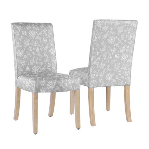 Grey damask 2025 dining chairs