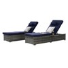 VisioGear Patio 2-Piece Chairs Tanning Lounges with Storage, Beach Recliners with Adjustable Backrest, Dark Blue, 77"*25"*14.8" - 4 of 4