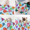 Lomsoe Merry Christmas Flannel Throw Blanket - Colorful Balloon Printed, Soft Plush for Bedroom, Couch, Sofa. - 4 of 4