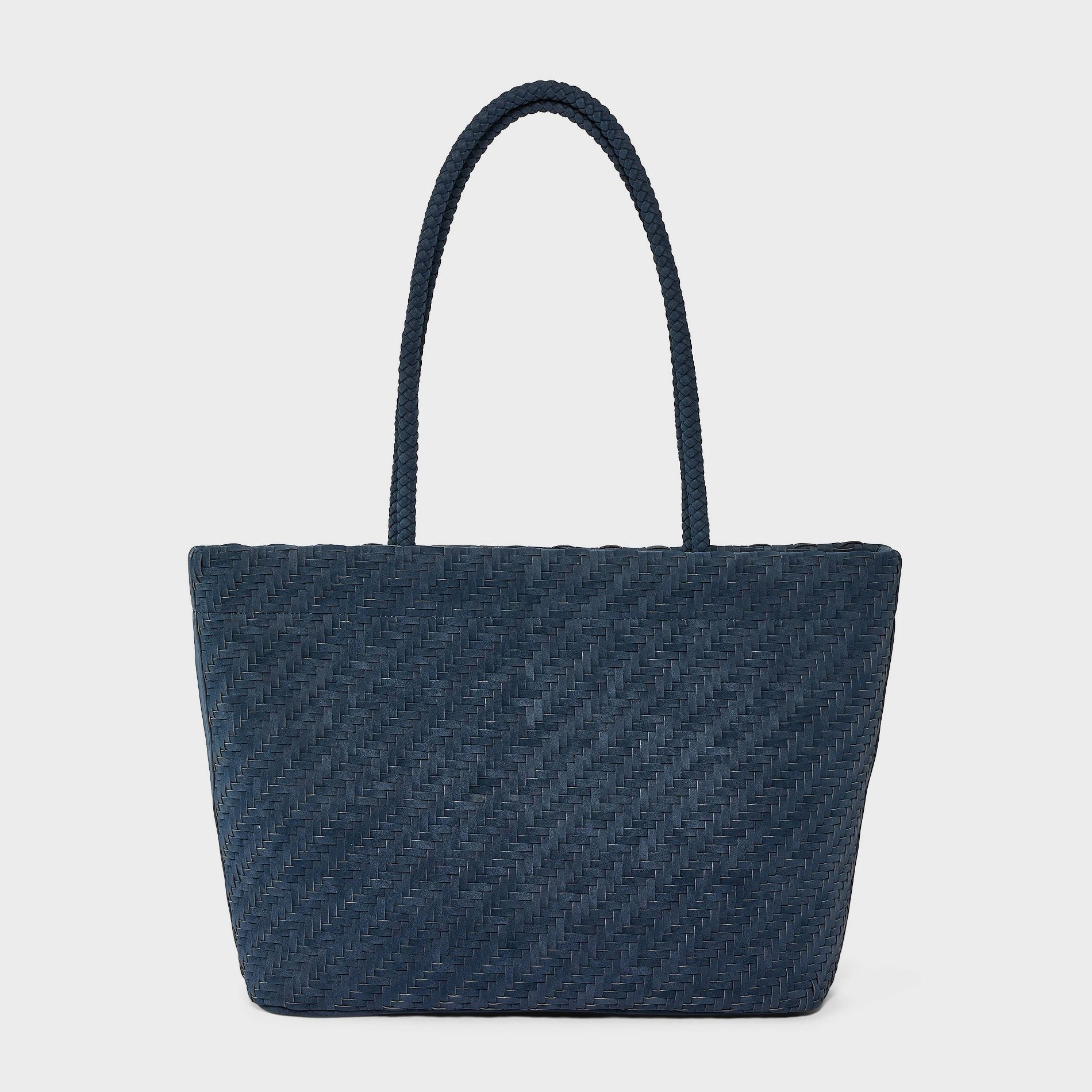 Faux Nubuck Woven Tote Bag - A New Day™ Blue