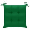 vidaXL Rocking Chair with Green Cushion Solid Teak Wood - 3 of 4