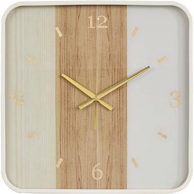 River Parks Studio FItzroy Painted Wood and White 17 1/4" Square Wall Clock