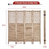 4 Panel Room Dividers, 67 in Decorative Cutout Wooden Privacy Screen, Freestanding Foldable Room Partitions Walls for Bedroom, Living Room, Office - 3 of 4