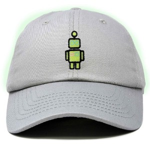 Dalix Robot Embroidered Glow in the Dark Retro Dad Hat Cotton Baseball Cap Adjustable Mens - 1 of 4