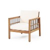 Sapphtopaz Patio Dining Chairs Wood Patio Chairs with Waterproof Thick Cushion, Unique Back Design for Garden, Patio, Lawn - 4 of 4