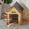 Wooden Movable Dog House ¨C Weatherproof, Portable Pet Shelter with Wheels for Small Dogs, Indoor/Outdoor Use - 2 of 4