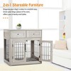Dog Crate Furniture with Double Drawers, Wooden End Table Dog Kennel, Furniture Style Wood House Crate for Small/Medium/Large Dogs - 4 of 4