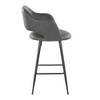 26" Contemporary Fixed-Height Counter Stool with Metal Legs, Armrests, and Square Footrest, Set of 2 - 3 of 4