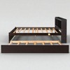 Full Size Platform Bed with Bookcase Headboard and Pull-Out Trundle, Wood Bed Frame with Storage - 2 of 4