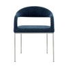 HomeRoots Set of Two Blue And Silver Upholstered Polyester Open Back Dining Arm Chairs - 4 of 4