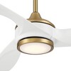 Casa Vieja 60" La Jolla Surf Modern Indoor Ceiling Fan 3 Blade LED Light Remote Control Soft Brass Finish White Blades Bedroom Living Room Kitchen - 3 of 4