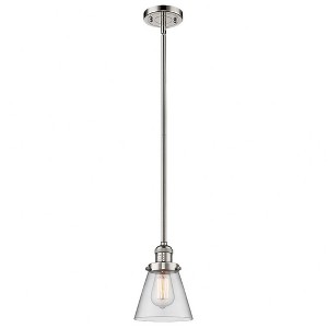 Cone - 1 Light Stem Hung Mini Pendant In Industrial Style-8 Inches Tall and 6 Inches Wide - 1 of 1