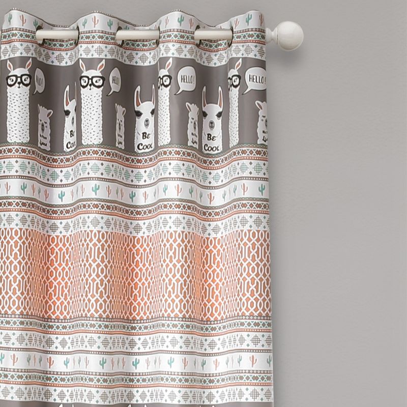 52"x84" Set of 2 Llama Striped Room Darkening Curtain Panels - Lush Décor, 3 of 7