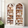 Lirago,8-Tier Arched Bookshelf – Two-Tone Wooden Display Unit with Dustproof Back – Versatile Storage for Living Room, Study & Kitchen - 3 of 4