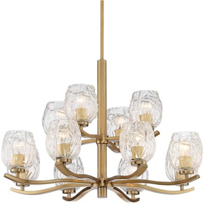 Stiffel Veronica 33 1/4" Wide Gold and Glass 12-Light Chandelier