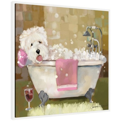 Kate & Laurel All Things Decor 30"x30" Sylvie Tiny Bubbles Framed Canvas by Mary Sparrow White