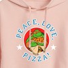 Women's - Teenage Mutant Ninja Turtles - Peace Love Pizza Cropped Graphic Hoodie - 2 of 3