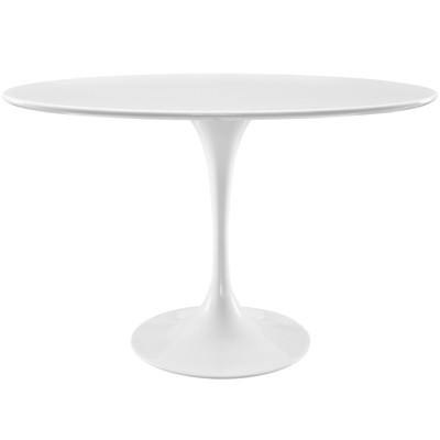 48" Lippa Oval Wood Top Dining Table White - Modway