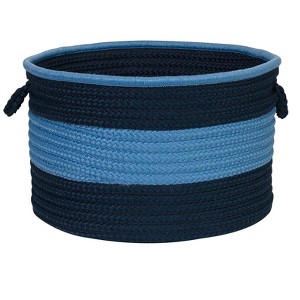 Colonial Mills Color Block Round Basket - Navy Blue 14"x14"x10" 100% Polypropylene Round - 1 of 4