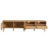 The ORRD modern farmhouse-style media console with solid wood feet, perfect for living rooms and home theaters, combines functionality with elegance. - 4 of 4